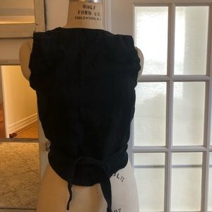 Black linen wrap top by Sir the Label XS